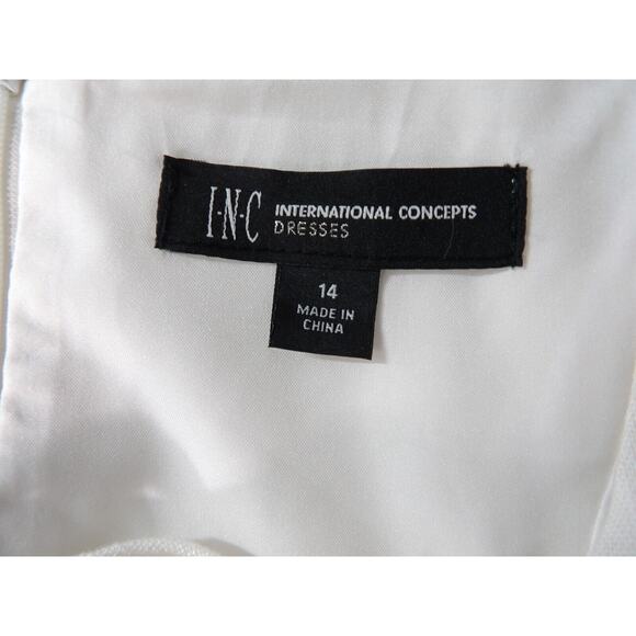 INC International Concepts 14 Dress White A Line Cottage Core Lace Up NWT - Picture 7 of 15